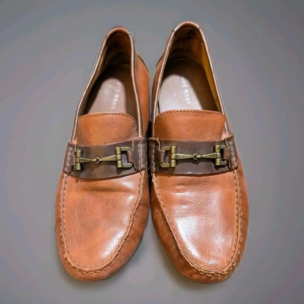 Cole Haan Men Somerset Link Bit Loafers British Tan Leather Drivers 10M C25979